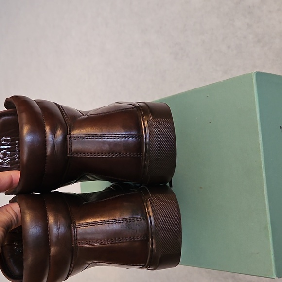 KOIO Men's Leather High-Top Sneakers in Dark Brown - Picture 5 of 8